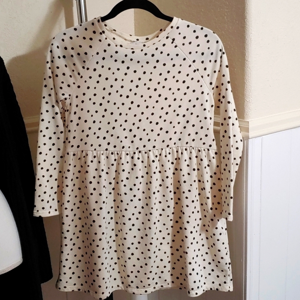 Old Navy Cream Black Speckled Dress Size Girl's Large 10-12
